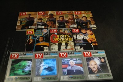 LOT OF 11 STAR TREK TV GUIDES KIRK VS PICARD TREK GOES ON FAREWELL TO STAR TREK