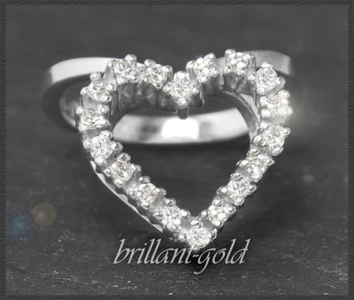 Diamant Herz Ring mit 0,30ct, 585 Weißgold Damenring! - Bild 1 von 4