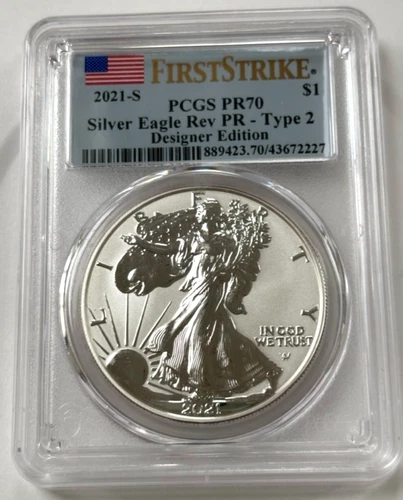 2021-S American Silver Eagle Designer - Type 2  FS PCGS PR70 Rev PR 1oz $1 Coin
