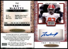 2021 Sage Premier Draft Red Auto Tre McKitty #A97 Houston Texans