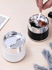 Stainless Steel Ashtray with Lid Windproof for Cigarettes Home Outdoor Ashtrays