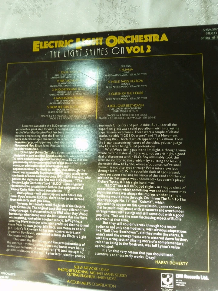 1979 Vinyl LP- Electric Light Orchestra - Compilation - The Night Shines On - Image 2 of 4