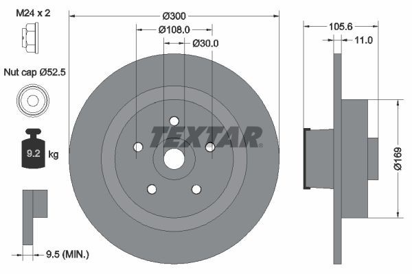 2 X Bremsscheibe Textar 92252903 FüR Renault Clio III-image