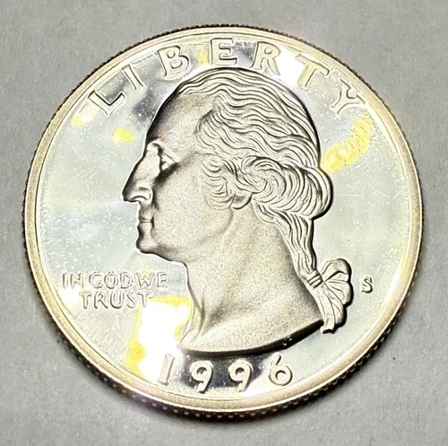 1996-S Washington 90% Silver Proof Quarter 25Cent US Coin. See Pics!!