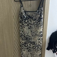 Vintage Leopard Slip Dress - Women's Midi Vintage Dress