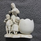 Vintage Biscuit Figurine Young Boy With Bread Loaf And Girl, Holder — photo 1