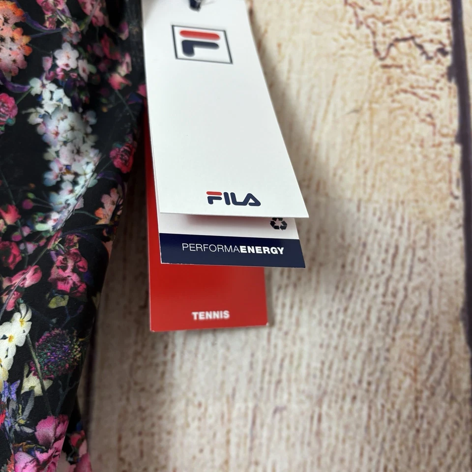 Camiseta sin mangas de tenis Fila Kick Serve floral espalda cruzada talla XL Foto 3 de 4