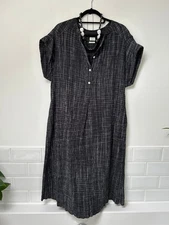 TOAST Black & White Relaxed Fit Midi Short Sleeve Dress S UK10-14 £265