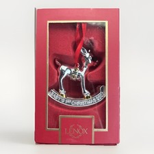 LENOX BABY'S 1ST Christmas 2023 Tree Ornament Rudolph W/ Box Silver Colored