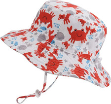 Baby Sun Hat Adjustable - Outdoor Toddler Swim Beach Pool Hat Kids UPF 50 Wide
