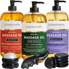 Cosmetasa Massage Oil Spa Gift Set for Women – Lavender, Arnica & Citrus Oils