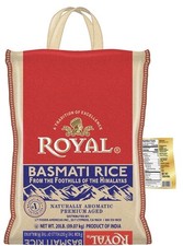 Authentic Royal Naturally Aged Long Grain Indian White Basmati Rice, 20 lb. Bag