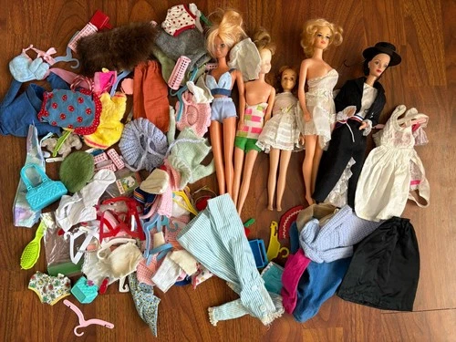 Vintage Barbie Lot Dolls Clothes Casey Skooter Accessories