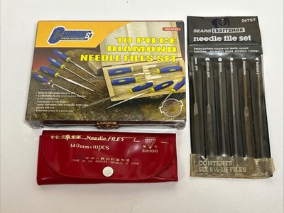 Vtg Needle File Lot - Cummins Pro 10pc Sealed, Craftsman 6pc & Diamond 10pc