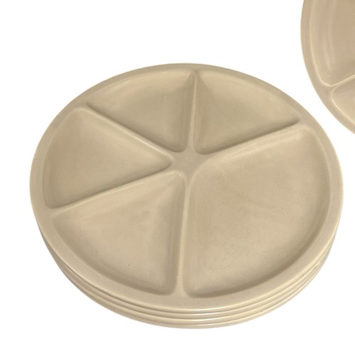 4 French Le Creuset Fondue Plates, Divided Buffet, Sushi or Portion Plates (B44) - Picture 4 of 12