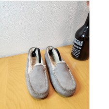 UGG Ansley Moccasin Slippers US 6 37 Grey Water-Resistant Suede Indoor Outdoor
