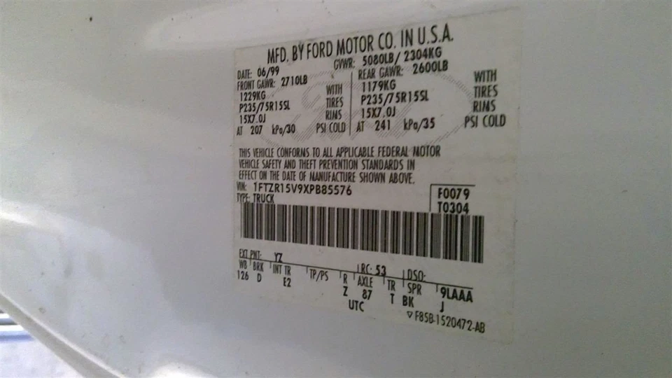 Ford Ranger 1999 3,0 L 4x4 motor caja cerebral 7906 Foto 4 de 4