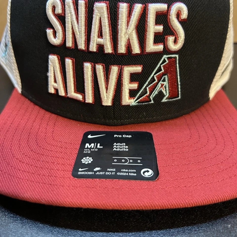Arizona Diamondbacks Hat Cap Snap Back M/L Trucker Mesh Nike Pro MLB Baseball - Image 3 of 4