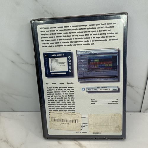 Adobe Audition 2✨VTC Training CD✨Rare✨Out of Print✨NOS✨Sealed✨Mac✨Windows✨VTG - Picture 3 of 5
