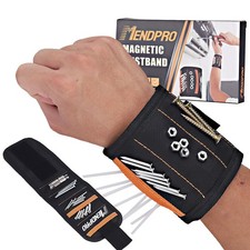 MENDPRO Magnetic Wristband for Tools, Screws, Nails and Drill Large, Orange