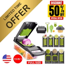 15-In-1 Vegetable Fruit Chopper Cutter Food Onion Veggie Dicer Slicer Kitchen
