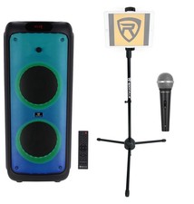 Rockville BASS PARTY 10 Karaoke Machine System Party Speaker w/Mic Tablet Stand