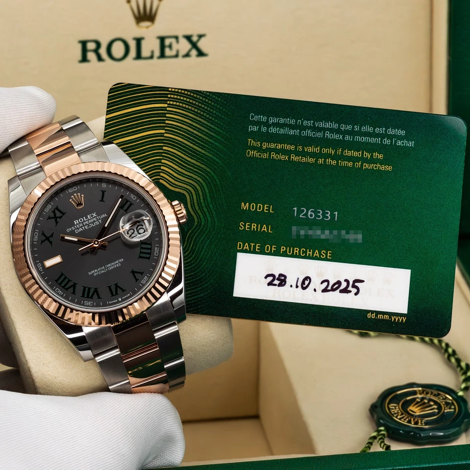 Rolex Datejust 41 126331 Wimbledon Dos Tonos Oyster Acanalado 41mm Juego Completo Nuevo en Caja Foto 3 de 4