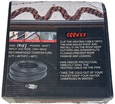 SQQHXX Self Regulating Heating Cable, 120V 8W/ 140’ft