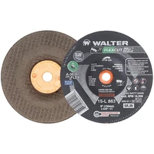 Walter 15L863 6x5/8-11 Flexcut Mill Scale Spin-On Grinding Wheels Grit 36, 25 pk