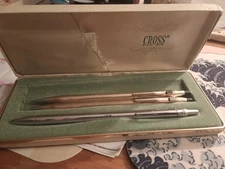 IBM Cross pen and pencil set 10k gold plated with 24" Eversharp Pointer IBM 