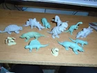 1960's Marx Playset Prehistoric Play Set 11 Dinosaurs and 2 Cavemen