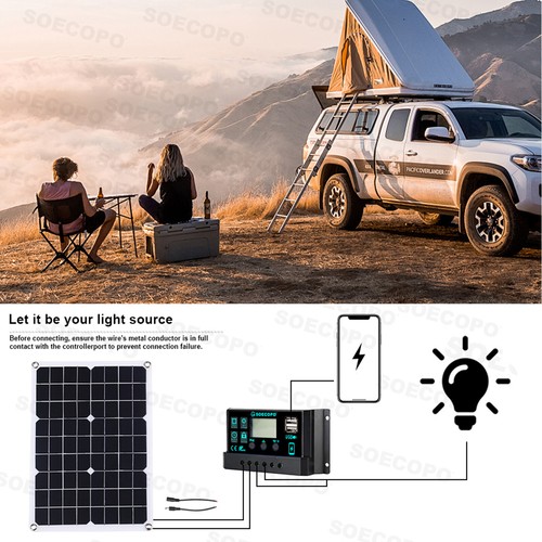 7000W Complete Solar Panel Kits Solar Power Generator 100A Home 110V/220V Systwy - Picture 4 of 17