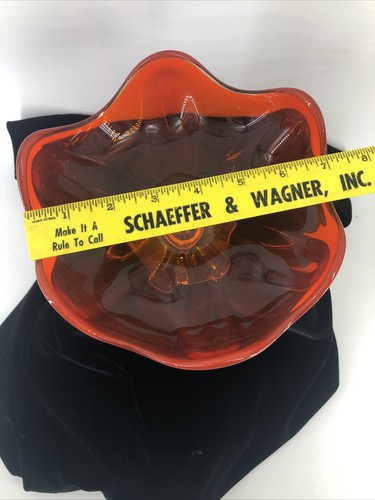 Viking Swung Art Glass Orange Compote Dish Candy - Picture 3 of 6