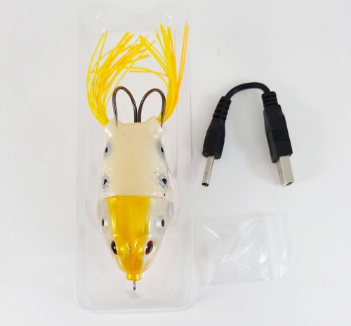 Rechargeable Fishing Lures Baits Crankbait Frog with Croaking Sound - Yellow - Picture 4 of 6