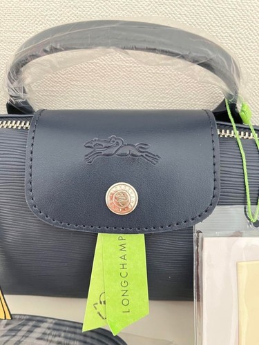 Longchamp Le Pliage Original Handle Pouch azul marino con STRAP Outlet NUEVO - Imagen 2 de 5