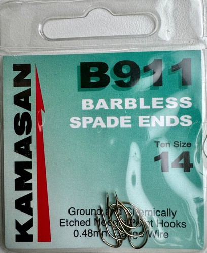 Kamasan B911 Barbless Spade Ends Coarse Fishing Hooks in Sizes 10 - 16 - Picture 4 of 5