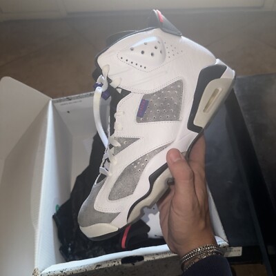 Nike Air Jordan 6 Retro LTR Flint White Grey Shoe Men's Size 9.5