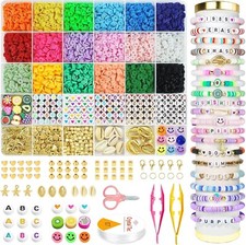 Clay Beads Bracelet Making Kit - Fun Stocking Stuffer for Kids Ages 8-12