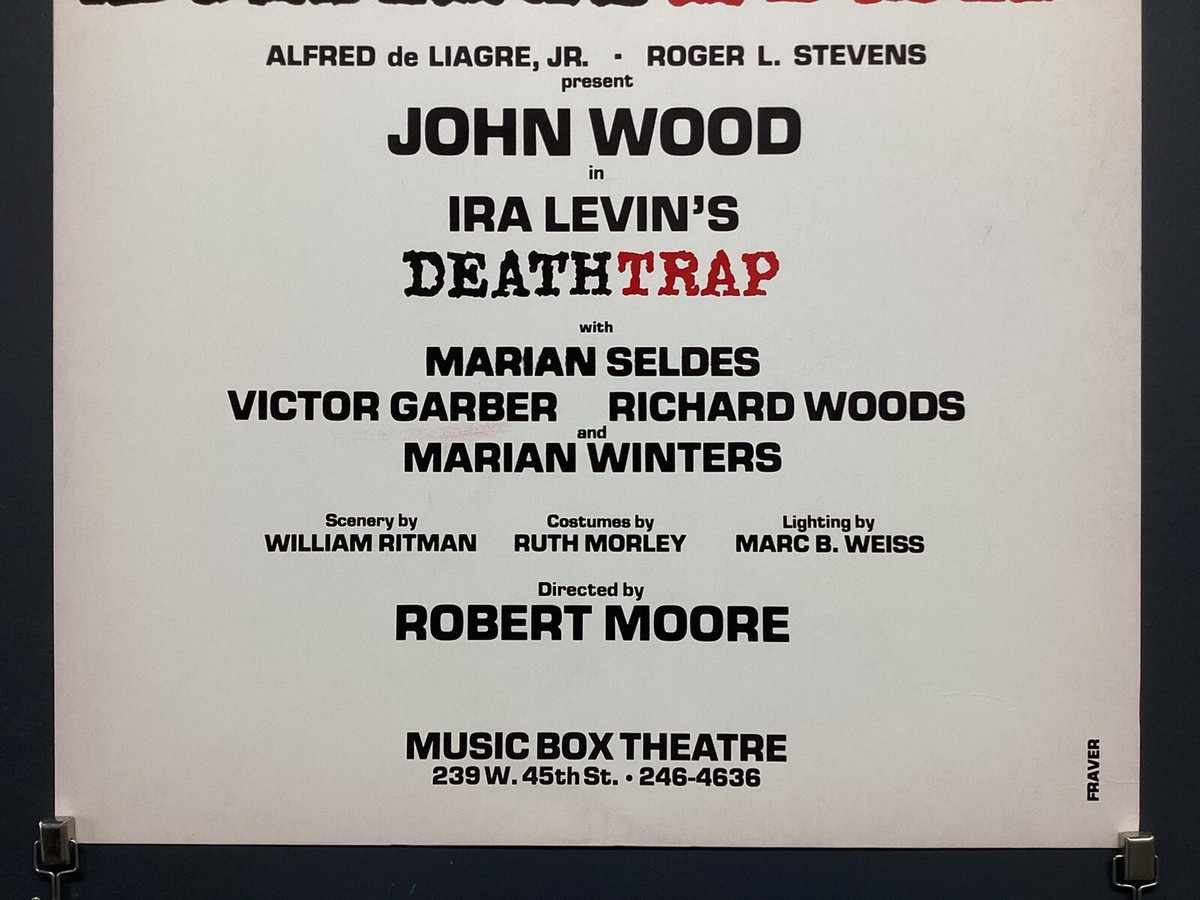Deathtrap Ira Levin's Vintage Original Window Card Poster 1979