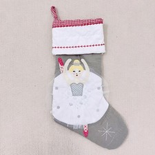 Pottery Barn Kids Ballerina Quilted Christmas Stocking, Gray,No Monogram