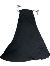 EXPRESS Maxi Dress Quasi Strapless Pitch Black Size XS Rayon Spandex