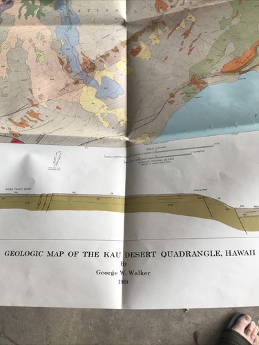 Geographic Map Of The Kau Desert Hawaii 1969vintage USGS Topographical chart map - Picture 2 of 6