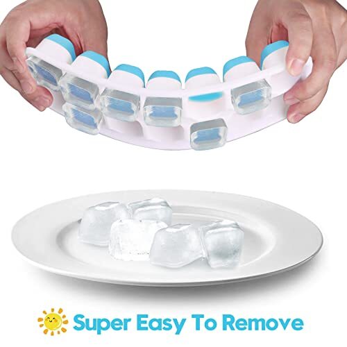 4 Pack Easy-Release & Flexible 14 Silicone Ice Cube Tray with Removable Lid - Afbeelding 6 van 7
