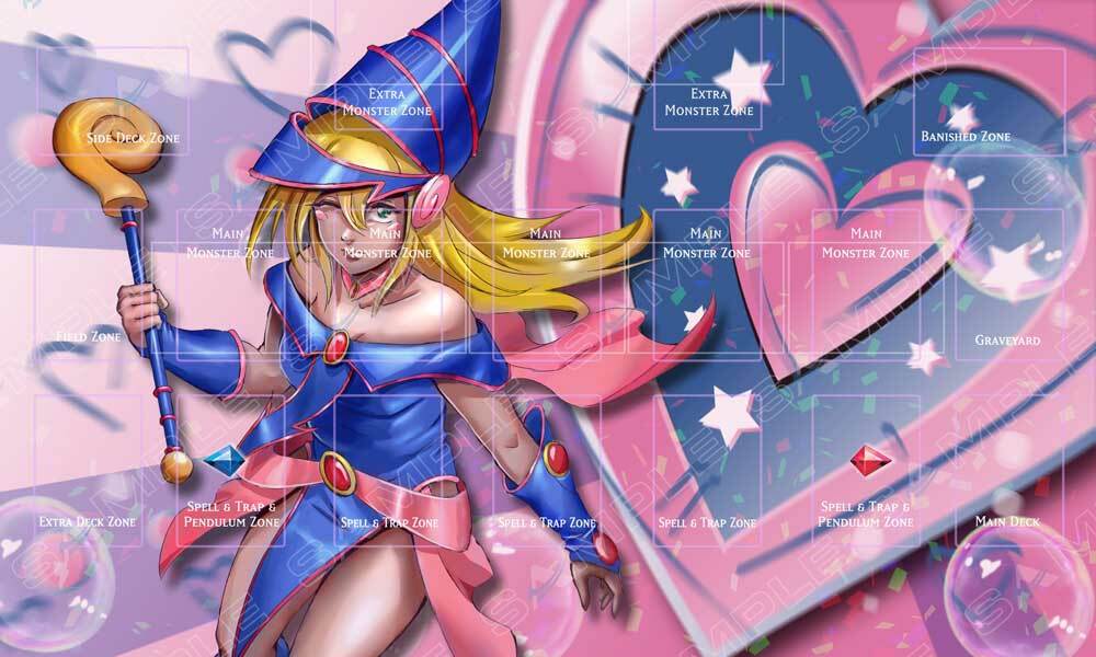 Tappetino Ragazza Maga Nera • Dark Magician Girl • Playmat con Zone YUGIOH