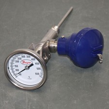 Dwyer 3" Dial Thermometer w/ Digital Process Output BTO36071, 1/2", 50° to 550°F
