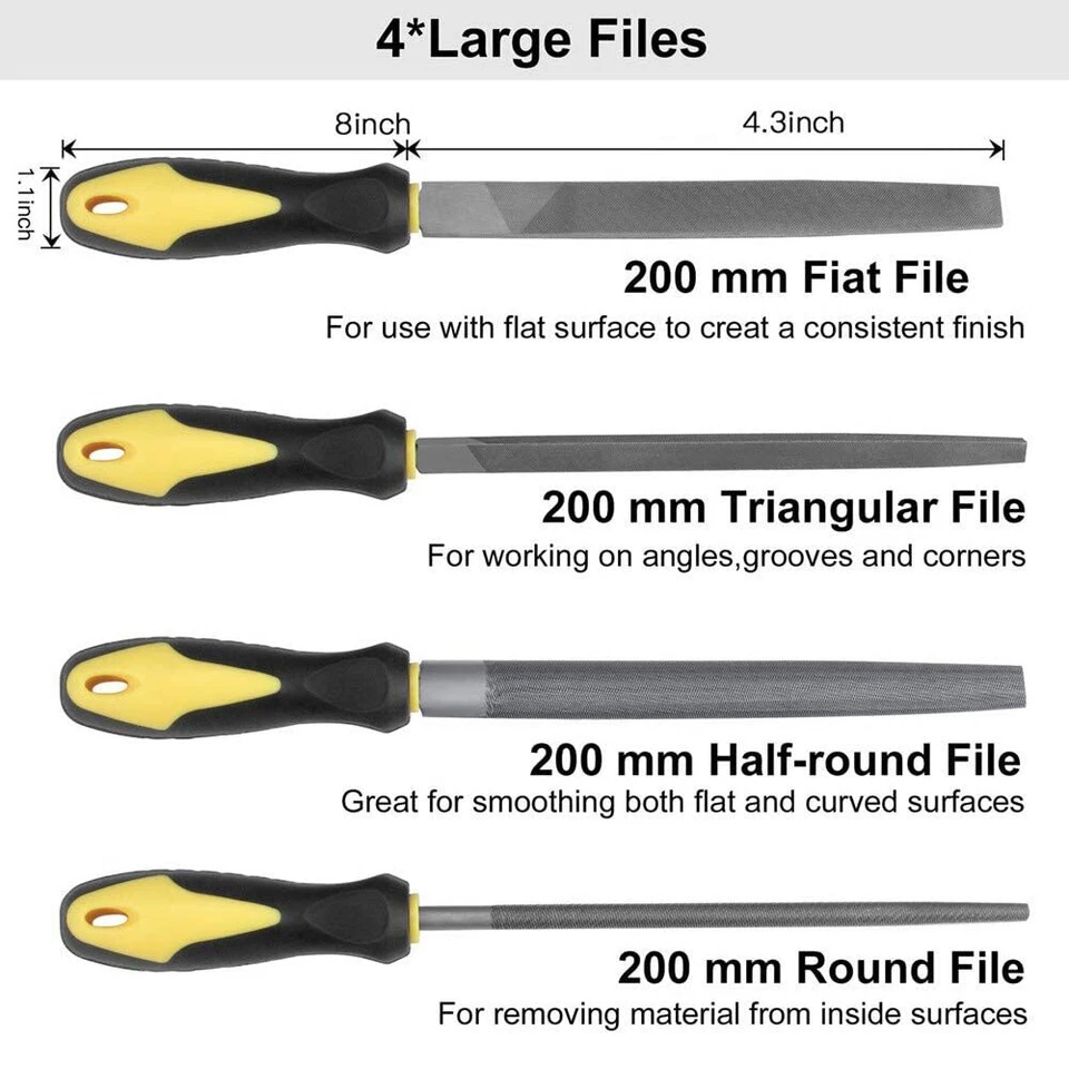 19Pcs Metal File Set with Carry Case Premium Grade Drop Forged Alloy Steel File - Image 2 of 4