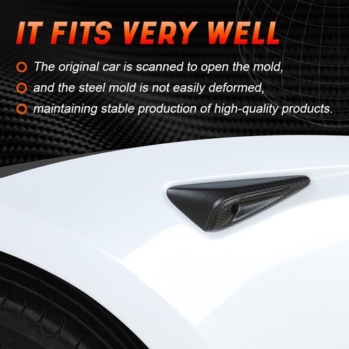 Carbon Fiber Side Fender Camera Cover Full Trim For tesla model Y 2024 Exterior - Picture 4 of 7