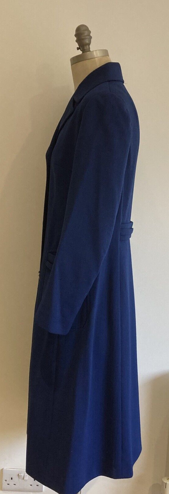 1970s/80s Vintage Blue "Admyra London" Trevira Coat with Silver Snaffle Trim 4