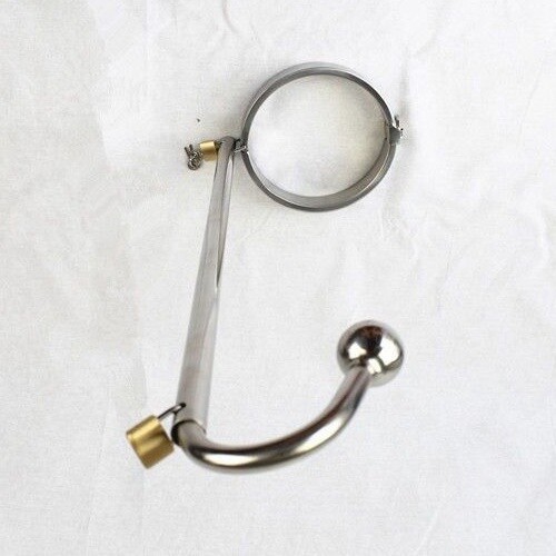 Abschließbar Edelstahl Anal Butt Hook Plug Halsband Aufhänger Handgelenk Slave - Bild 6 von 17