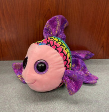Ty Beanie Boos Flippy the Rainbow Fish 9" Beanbag Plush Colorful Shimmers Shiny